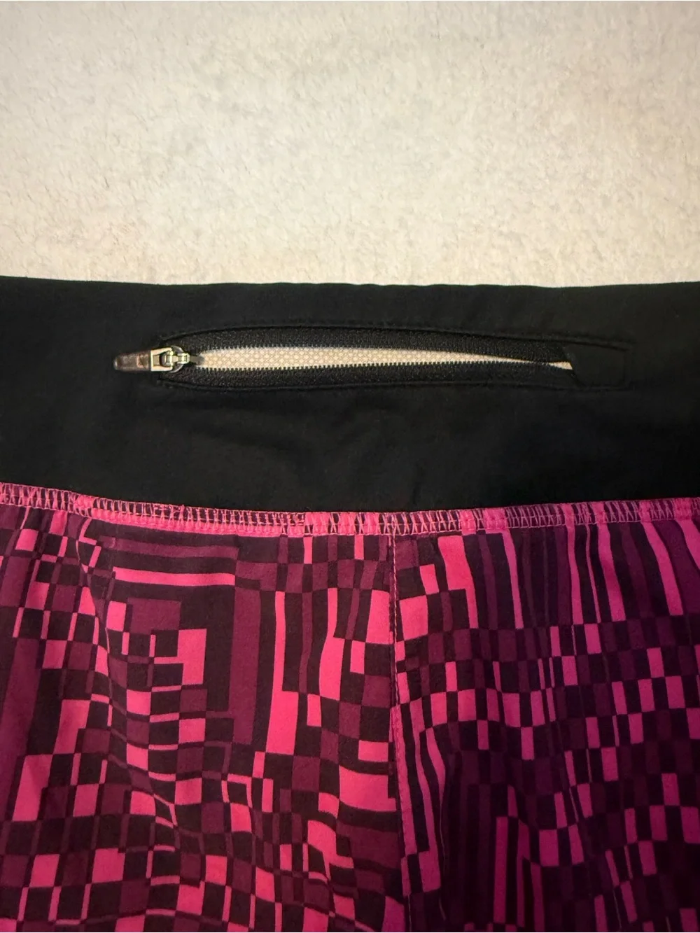 Nike Women's Black & Pink Patterned Running Shorts